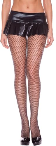 Image of ToBeInStyle Women's Mini Diamond Net Spandex Pantyhose - Black
