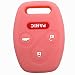 Pink Silicone Rubber Keyless Entry Remote Key Fob Case Skin Cover Protector for Honda 3+1 Buttons