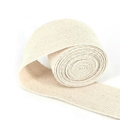 Paquete de cinta de espiga con cinturón de algodón 100% de 30MM de ancho, cinta de algodón de 50 yardas para ropa hecha a mano, aproximadamente 50 yardas_