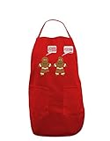 Funny Gingerbread Conversation Christmas Dark Adult Apron - Red - One-Size