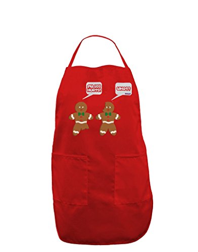 TOOLOUD Funny Gingerbread Conversation Christmas Dark Adult Apron - Red - One-Size
