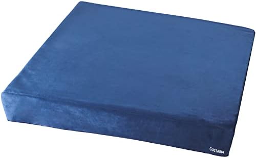 GUSTARIA Card Table Cover, Game Table Cover, Blue Poker Felt Table Cover, Fitted Square Mahjong Tablecloth with 3 Dice, for Poker, Bridge, Mah-jongg, Board & Tile Games (34in x 34in)