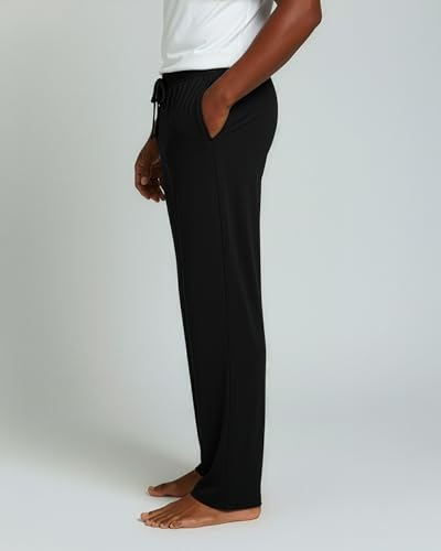 Real Essentials 3 Pack: Men's Pajama Pants Soft PJ Lounge Bottoms Loungewear Pijamas Elastic Waist Pockets (Big and Tall)