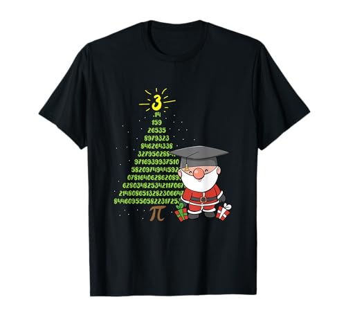 Funny Pi Tree Christmas Math Teacher Santa Ugly Sweater t-shirt, Preto, S