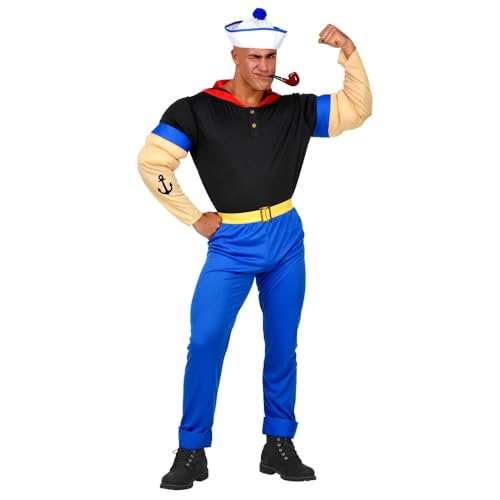 CARTOON Costume da Braccio di Ferro per Adulti Maglia da