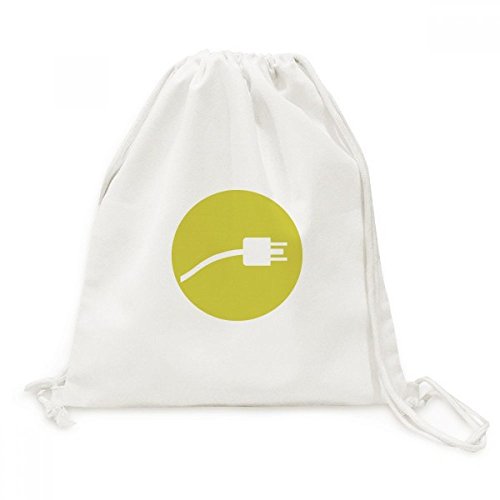 Fiche jaune câble de charge torsades sac de voyage en toile à cordon amovible
