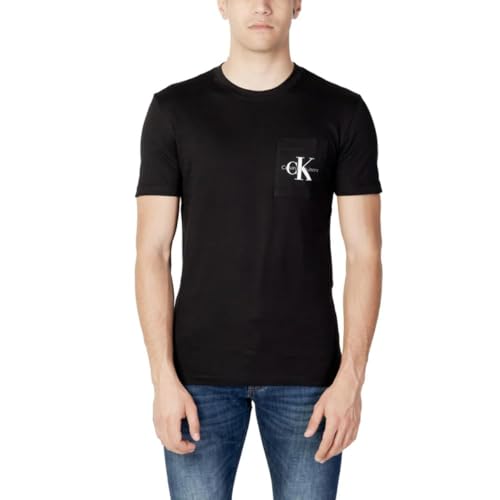 Calvin Klein Herren T-Shirt Kurzarm Core Monologo Rundhalsausschnitt, Schwarz (Ck Black), M