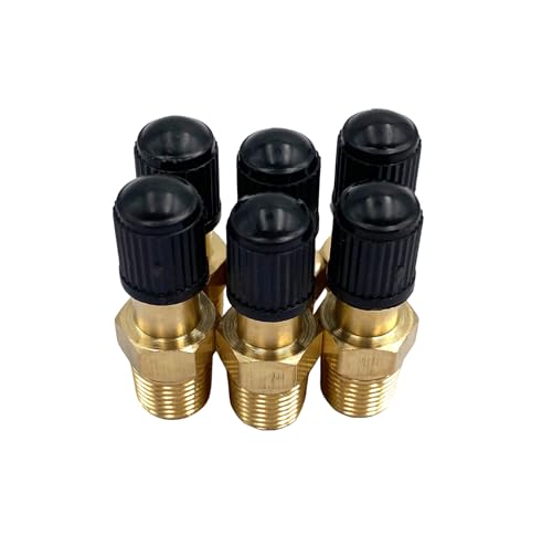 6Pcs Schrader Valve Adapters with 1/8" Male NPT,Brass 1/8" NPT Tank Valve Use with Air Compressor Tanks
