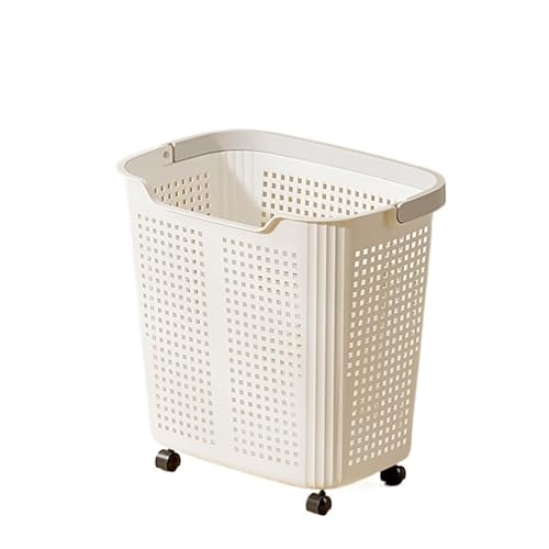 Panier à linge avec roulettes et couvercle amovible de grand volume