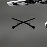 ADHESIVE VINYL HELMET DECORATION VINYL ARMY INFANTRY CROSSED RIFLES AUTO LAPTOP MACBOOK BLACK BIKE STICKER DECAL CAR WALL NOTEBOOK