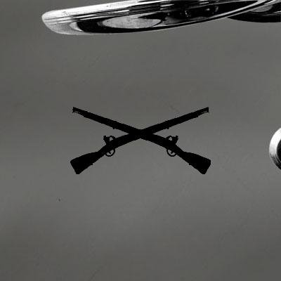 ADHESIVE VINYL HELMET DECORATION VINYL ARMY INFANTRY CROSSED RIFLES AUTO LAPTOP MACBOOK BLACK BIKE STICKER DECAL CAR WALL NOTEBOOK