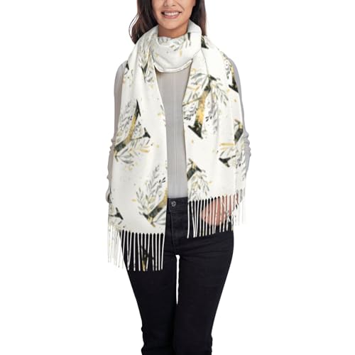 Pashmina Winter Warm Wrap Shawl Watercolor Floral Letter C Print Scarves Scarf For Women Men2