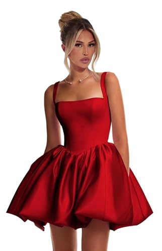 Satin Flower Bud Homecoming Dress for Women Summer Casual Backless Mini Short Dresses AX337