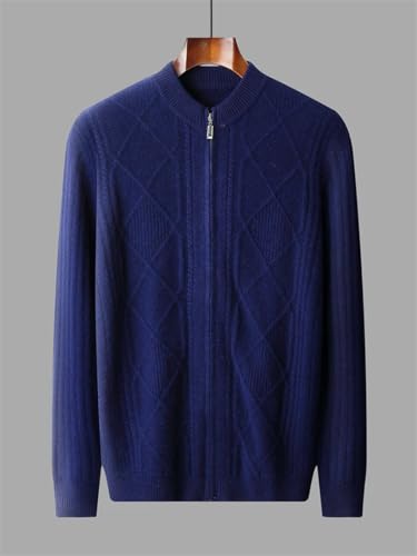 Men's Merino 100 Percent Wool Thick Warm Fall Winter Casual Zipper Knitted Sweater Cardigan with Pockets4