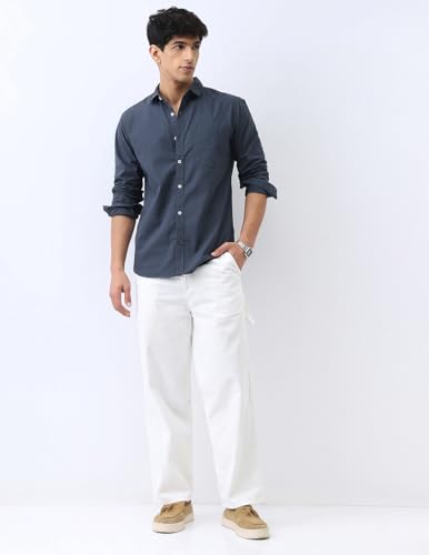 Image of Urbano Fashion Men's Cotton Full Sleeve Regular Fit Casual Solid Shirt