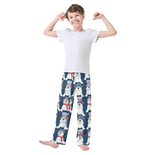ZZXXB Sailor Terrier Dog Boys Long Pants Soft Trousers Elastic Waist Kids Lounge Bottoms with Pockets S-XL2