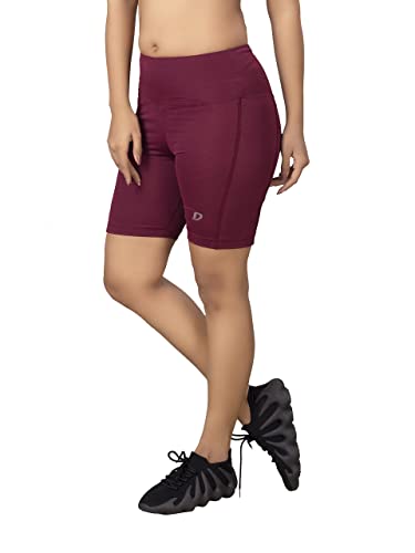 Image of DECISIVE Fitness Yoga Gym Sports Workout Cycling Running Tights Shorts with Side Pocket for Women & Girls