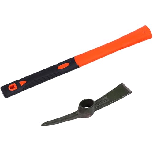 Heavy Duty Miniature Pick Mattock With Fiberglass Handle Garden Hand Tool For Gardening Digging & Camping Landscaping