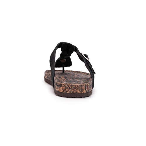 Muk Luks Womens Slip On Style Sandal, Black, 8 Us #TOP5