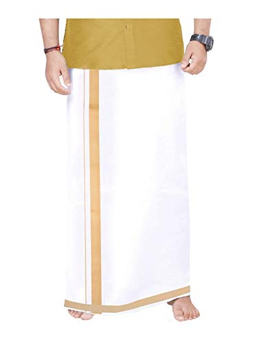 Pure Cotton White Single Dhothi_FCS - 13