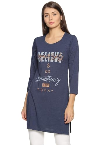 Image of RYSH Women's Plus Size Printed Kurta | Round Neck | 3 /4 Sleeve | Relaxed Fit
