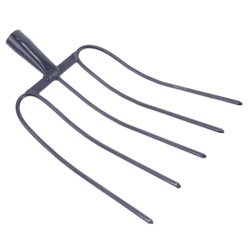 TOBBOMEY Heavy Duty Farm Fork Multi-Functional Manure Holding Fork Agricultural Grass Tool Spading Handle