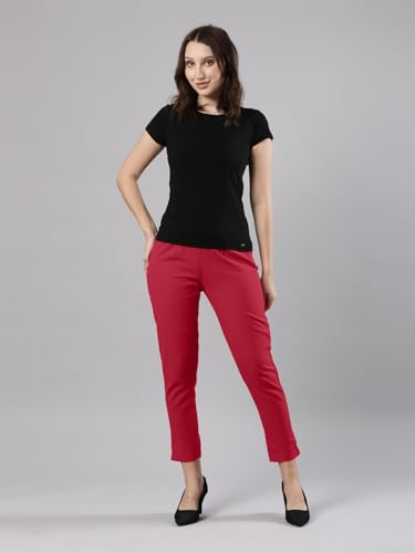 Image of Femmora Comfortable Fit Solid Straight Pant, Breathable Cotton Fabric with Side Zip Button Closure, for Women, Pack of 1