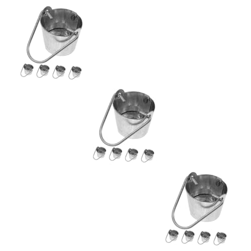 Mipcase 15pcs Miniature Iron Bucket Model Mini Garden Layout Containers for Dollhouse Decor and...