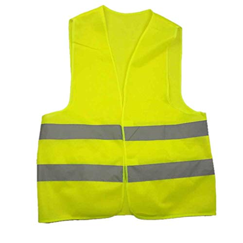 Cdrox Coche reflexivo de la Seguridad del Chaleco Brillante de Color neón con 2 Bandas Reflectantes Automotrices Suministros de Emergencia