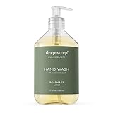 Deep Steep Liquid Hand Wash, Rosemary Mint, 17.6 oz – Moisturizing Cleanser with Olive Oil, Aloe Vera, Glycerin & Hyaluronic Acid – Vegan, Clean Beauty, Soft & Nourished Hands