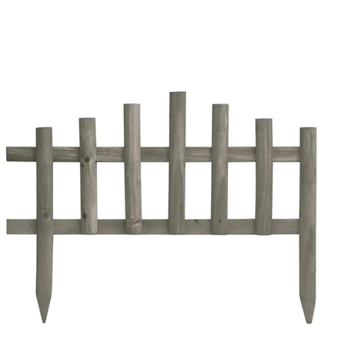 ZEYUAN Bordes de jardín 10 Unidades, Vallas para Jardin, Vallar Terreno, Mini Valla Flexible, Decorativos De Jardín, Valla Decorativa, Madera de Abeto 4,4 m