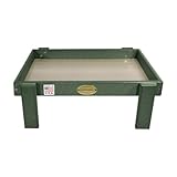 DutchCrafters Amish American Made Platform Bird Feeder, Free Standing Ground Bird Feeders for Outdoors, with Raised Seed Tray for Wild Birds, Chicken, Squirrel, Gift for Birdwatchers (Turf Green)