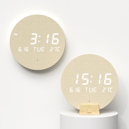 mooas Wood Moon Digital Clock