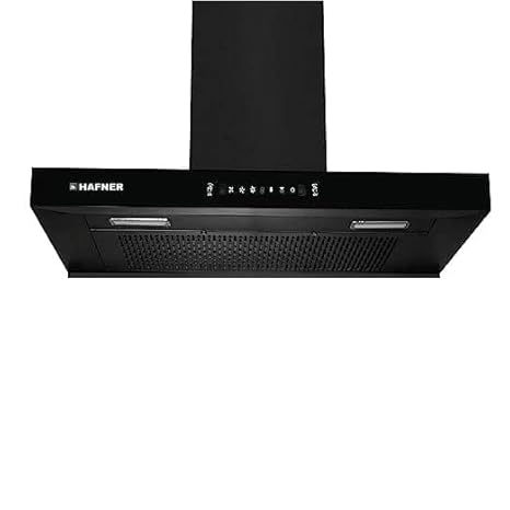 Hafner Kitchen Chimney Crown BK 60cm, Hood with 1150m3/h Suction Power, Led Lights, 3 Speed control, Motion Sensor & Touch Control For Easy Operation,For Modular Kitchen(Black)