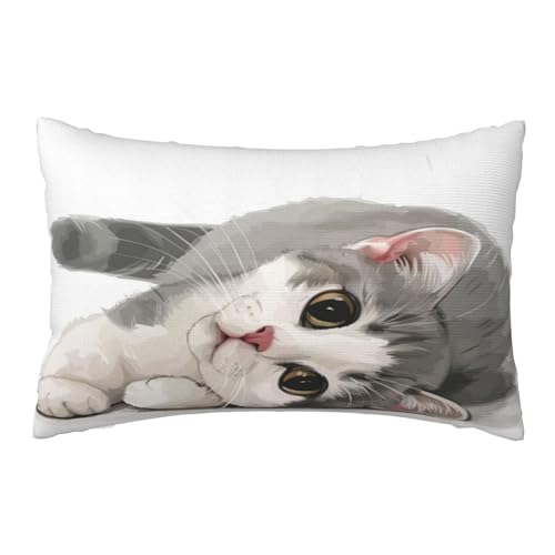 Housses de coussin 60x80 cm mignon chat grand format rectangulaire - 8