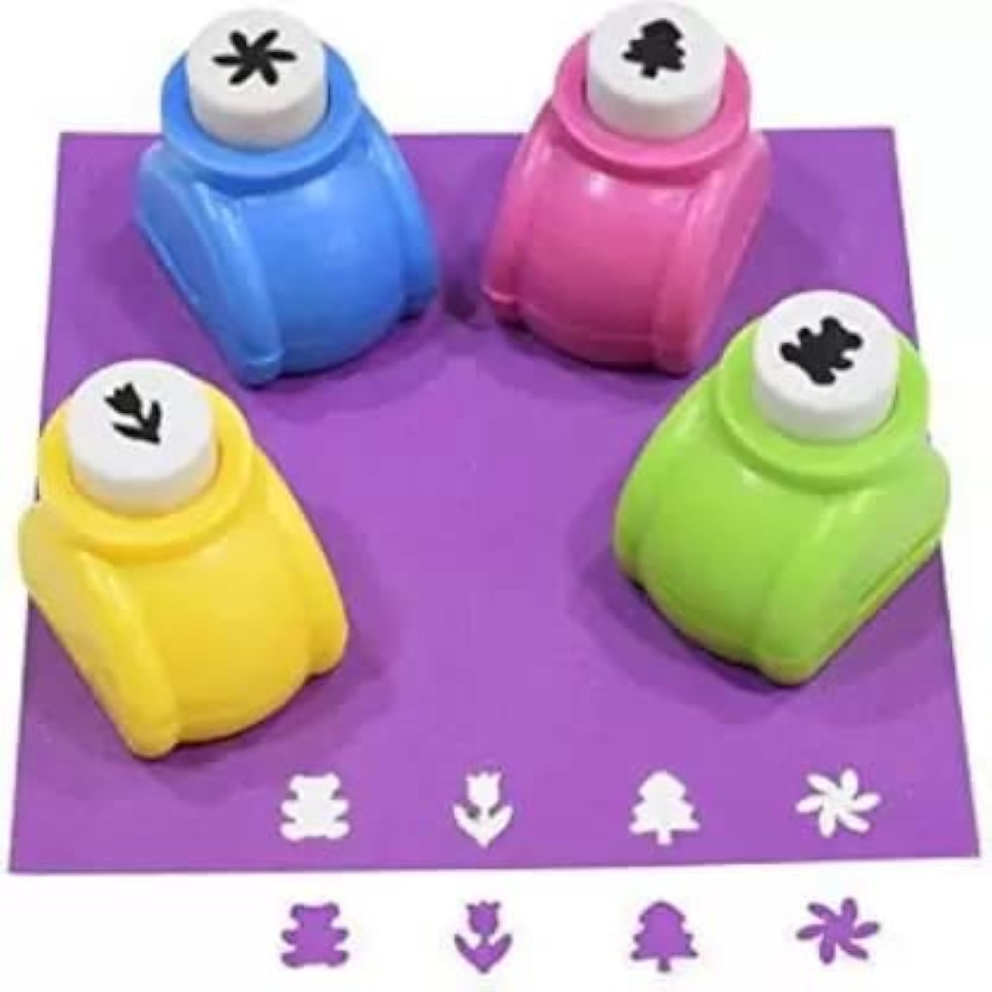 4 Pcs Assorted Shapes Paper Punches Set