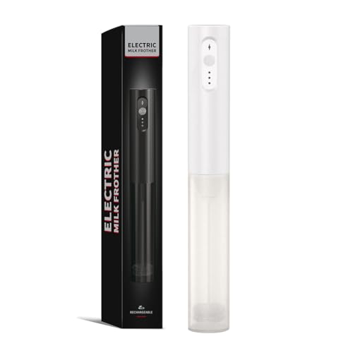 HOTUT Mousseur à Lait Électrique Rechargeable, Batteur à Mousse à Main avec Fouet en Acier Inoxydable, Mini Fouet en Acier Inoxydable pour Café, Latte,...