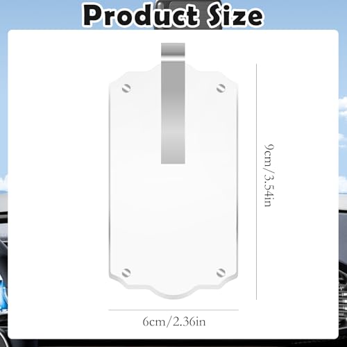 Image of 2Pcs Car Hanging Photo Holder, Universal Magnetic Car Picture Frame Rear View Mirror Accessories Personalized Transparent Acrylic Ornaments Decor for Dads Gift