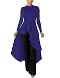 Chic elegant hi lo t-shirts dress, simple unique design, adds fashion feeling, that's quite popular with women,suitable for different ages and occasions Features: Long sleeve,Slim fit bodice,Hidden back zipper,Round neck,Asymmetrical,Irregular,Ruffle...
