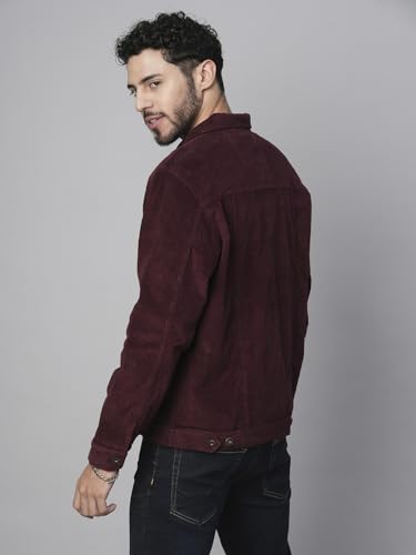 Image of PRONK Teddy Lined Corduroy Jacket - Wine