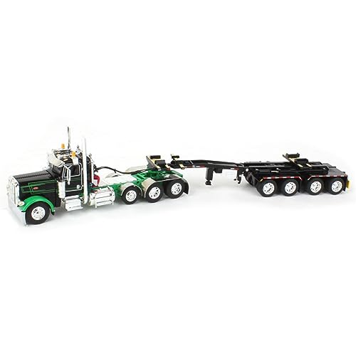 DCP 1/64 Black/Green Peterbilt 389 con remolque ERMC Hydra-Steer miniatura 5