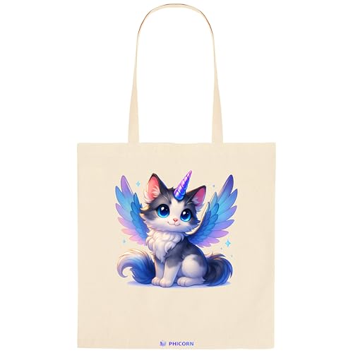 Phicorn Printed Canvas Tote Bags, 15 x 16 in, Cute Character Designs
