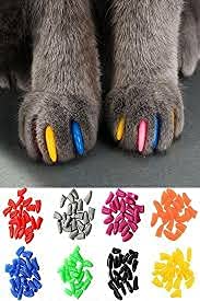 RvPaws 20pcs Cat Nail Caps, Colorful Pet Cat Soft Claws Nail Covers for Cat Claws with Glue and Applicators,(Color May Vary)(multi-color) (Small)