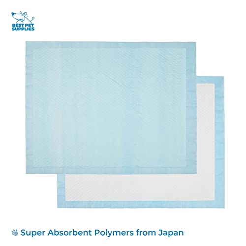 Best Pet Supplies Disposable Puppy Pads For Whelping Puppies And Training Dogs, 100 Pack, Ultra Absorbent, Leak Resistant, And Track Free For Indoor Pets, Floor Protection - Baby Blue, 36 X 27.5 #TOP4