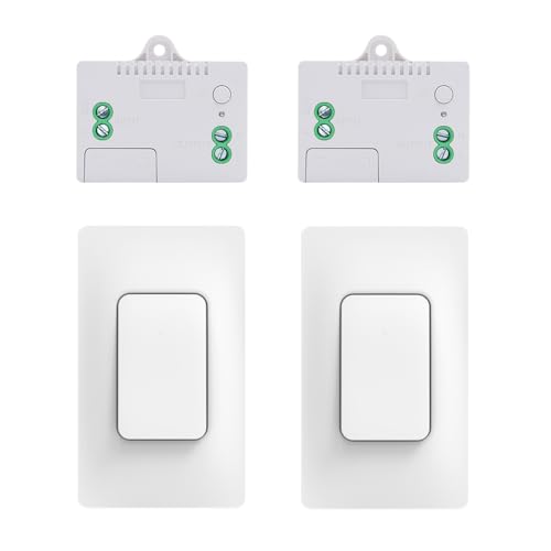 Image of Self Powered Wireless Light Switch Kit Remote Light Switches Wireless No Wiring No Battery Kinetic Light Switch Wireless Radio Wall Switches for Home Lighting