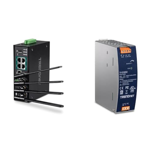 TRENDnet Industrial AC1200 Wireless Gigabit PoE+ Router TI-WP100 con Fuente de Poder DIN-Rail 150W 52V DC 2.89A TI-S15052 miniatura 1
