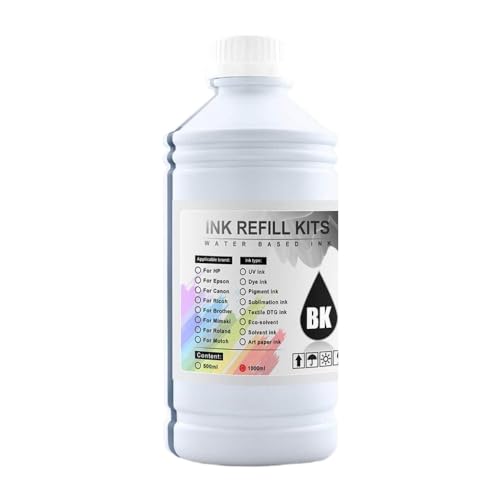 Tinta DTG negra para cabezal I3200 DX5 y DX7 en prendas