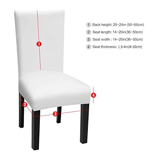 Fuloon 6 Pack Super Fit Stretch Removable Washable Short Dining Chair Protector Cover Seat Slipcover For Hotel, Dining Room, Ceremony, Banquet Wedding Party #TOP2