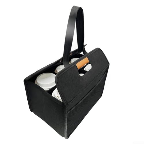 Porte-boisson pliable réutilisable avec cordon de serrage stable pour contenir jusqu'à 6 tasses, fabriqué à partir de polyester et de plastique PP pour un transport sûr des boissons