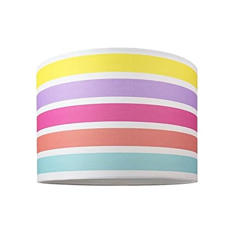 Multi-Coloured Rainbow Stripe Cotton Lamp Shade Cover